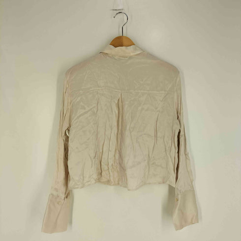 ザラ ZARA サテン クロップド シャツ レディース import:XS