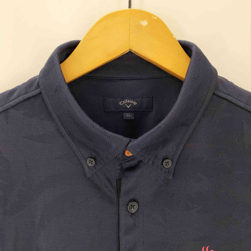 キャロウェイ Callaway 刺繍ロゴ ヤシの木柄 ポロシャツ メンズ LL