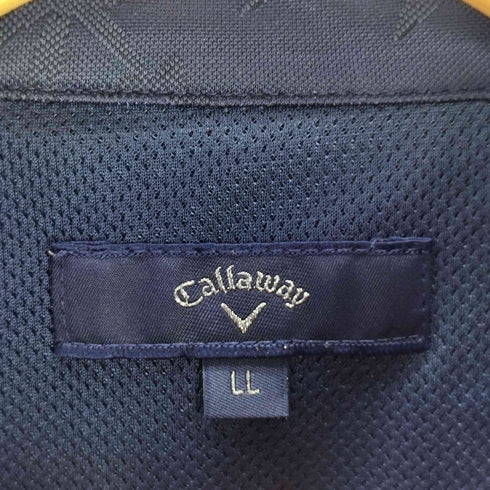 キャロウェイ Callaway 刺繍ロゴ ヤシの木柄 ポロシャツ メンズ LL