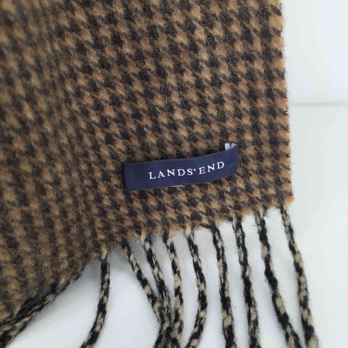 ランズエンド LANDS END 千鳥柄 フリンジマフラー メンズ
