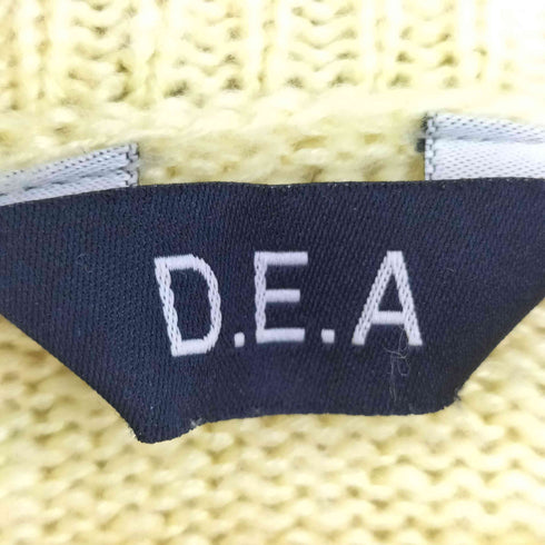 D.E.A プリントクルーネックニット メンズ