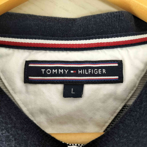 トミーヒルフィガー TOMMY HILFIGER ロゴ刺繍 ボーダー ポロシャツ メンズ import:L