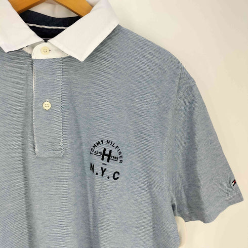 トミーヒルフィガー TOMMY HILFIGER ロゴ刺繍 鹿の子 ポロシャツ メンズ import:L