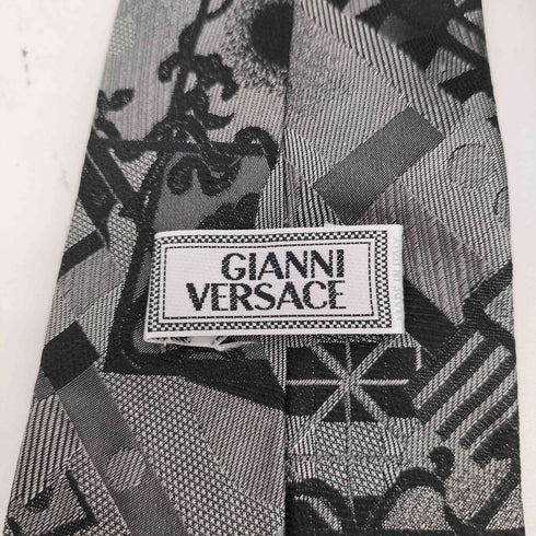 ジャンニヴェルサーチ GIANNI VERSACE 総柄 シルクネクタイ メンズ