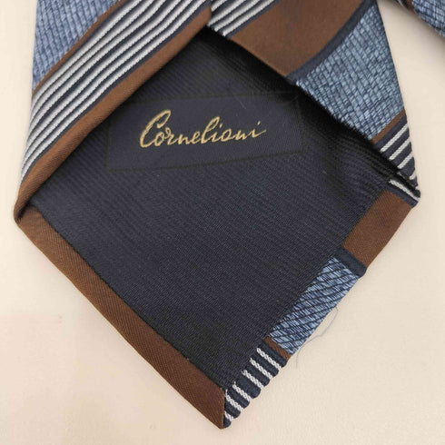 コルネリアーニ Corneliani ストライプ柄 シルクネクタイ メンズ