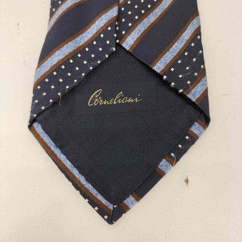 コルネリアーニ Corneliani ストライプ柄 シルクネクタイ メンズ