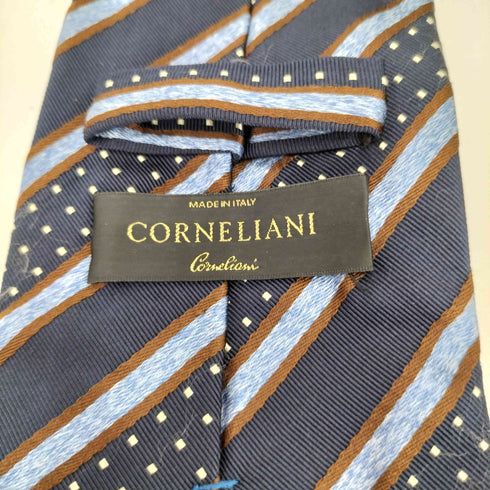 コルネリアーニ Corneliani ストライプ柄 シルクネクタイ メンズ