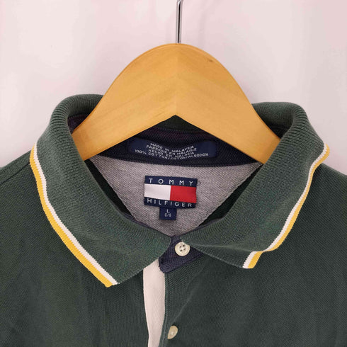 トミーヒルフィガー TOMMY HILFIGER ボーダープリント ポロシャツ メンズ L