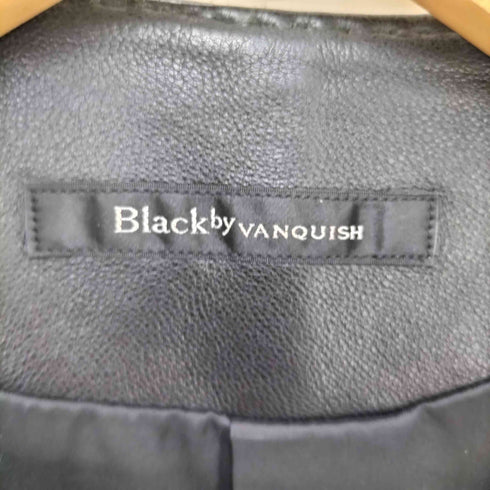 ブラックバイヴァンキッシュ Black by VANQUISH ラムレザー シングルライダース ノーカラージャケット メンズ import:S