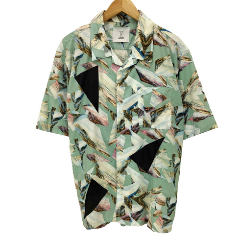ケーエムケージャパンブランド KMK JAPAN BRAND 総柄 ボックスシルエット S/S オープンカラー シャツ メンズ