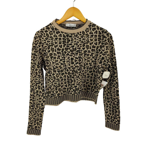 ザラ ZARA レオパード クルーネックニット レディース import:M