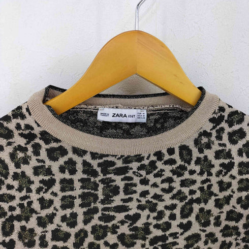 ザラ ZARA レオパード クルーネックニット レディース import:M