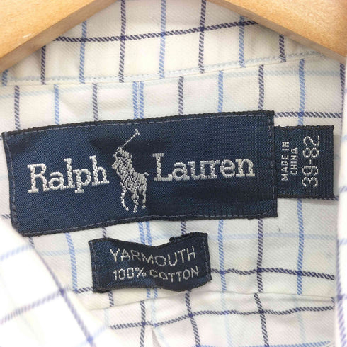 ラルフローレン RALPH LAUREN YARMOUTH ポニー刺繍 ボタンダウン チェックシャツ メンズ 39-82