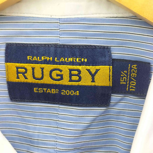 ラグビーラルフローレン Rugby Ralph Lauren 丸襟 マチ付 ストライプシャツ クレリック メンズ 15 1/2