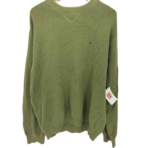 トミーヒルフィガー TOMMY HILFIGER ワンポイントロゴ刺繍 プルオーバー コットン L/S ニット メンズ import:XL