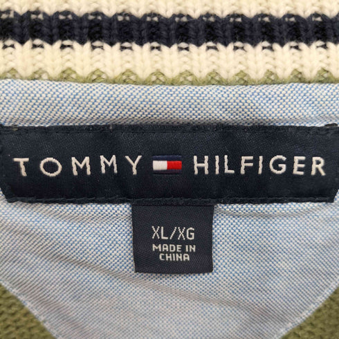 トミーヒルフィガー TOMMY HILFIGER ワンポイントロゴ刺繍 プルオーバー コットン L/S ニット メンズ import:XL