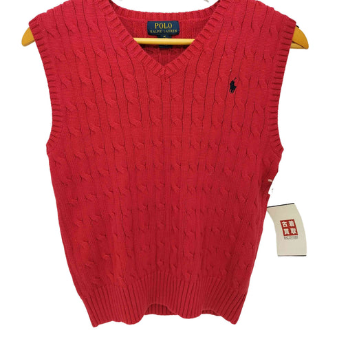 ポロラルフローレン POLO RALPH LAUREN ポニー刺繍 ケーブル編みニットベスト レディース import:M