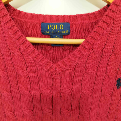 ポロラルフローレン POLO RALPH LAUREN ポニー刺繍 ケーブル編みニットベスト レディース import:M