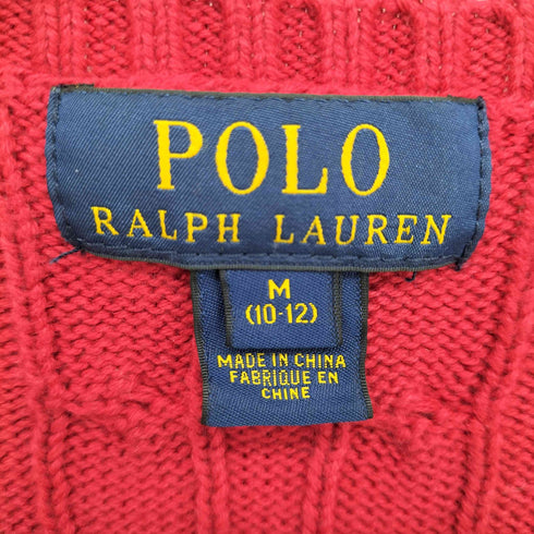 ポロラルフローレン POLO RALPH LAUREN ポニー刺繍 ケーブル編みニットベスト レディース import:M
