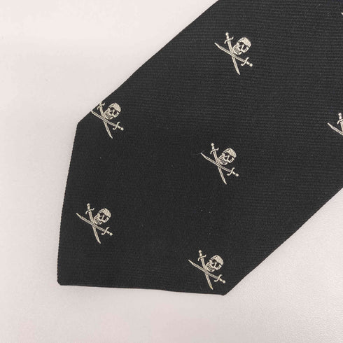 ポロバイラルフローレン Polo by RALPH LAUREN イタリア製 総柄 ドクロ スカル シルクネクタイ メンズ