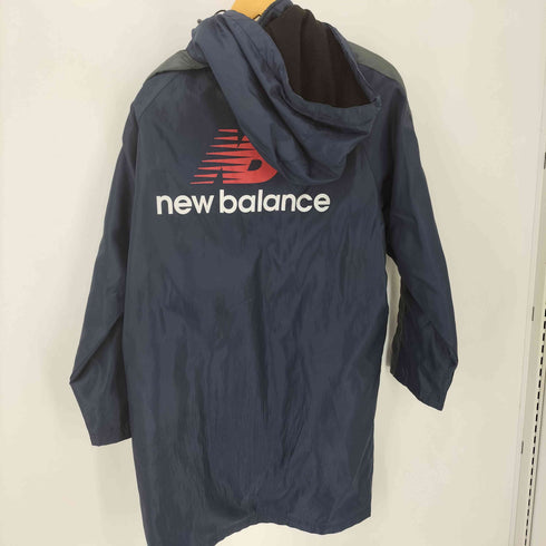 ニューバランス NEW BALANCE サイドライン ロゴプリント フーデッド ベンチコート メンズ 160