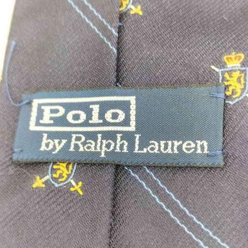 ポロバイラルフローレン Polo by RALPH LAUREN イタリア製 盾 ストライプ シルクネクタイ メンズ