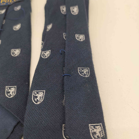 ポロラルフローレン POLO RALPH LAUREN イタリア製 盾 シルクリネン ネクタイ メンズ