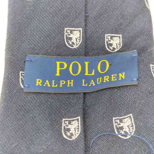 ポロラルフローレン POLO RALPH LAUREN イタリア製 盾 シルクリネン ネクタイ メンズ