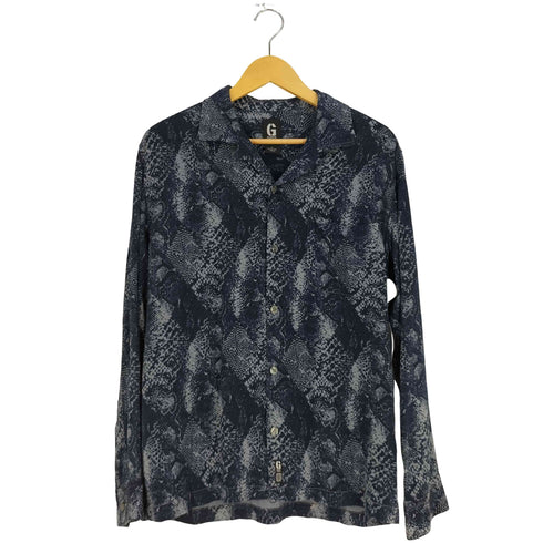 ゲスジーンズ GUESS JEANS 総柄 レーヨン 開襟 オープンカラーシャツ メンズ import:S