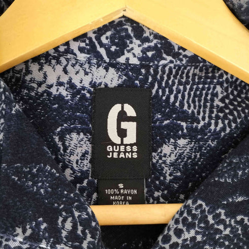 ゲスジーンズ GUESS JEANS 総柄 レーヨン 開襟 オープンカラーシャツ メンズ import:S