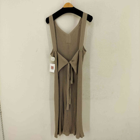 LIYOCA シルクリネン リブ ノースリーブワンピース レディース