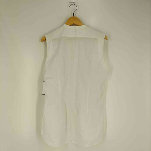 ヘルムートラング HELMUT LANG バンドカラー ノースリーブ ロングシャツ レディース