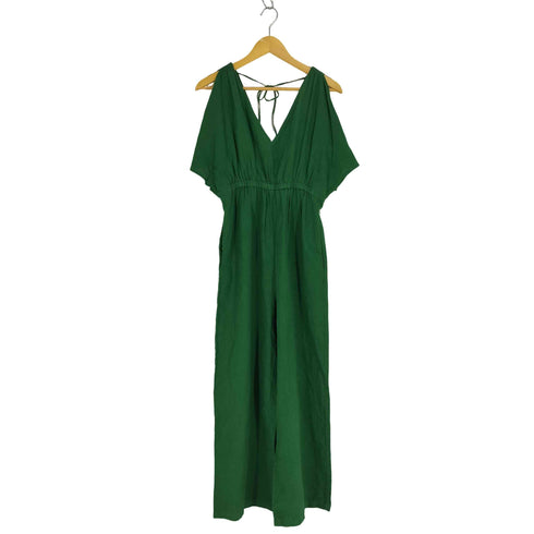 ザラ ZARA リネン ギャザー オールインワン レディース S