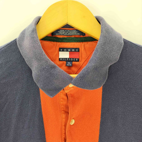 トミーヒルフィガー TOMMY HILFIGER エンブレム刺繍ロゴ ポロシャツ メンズ XL