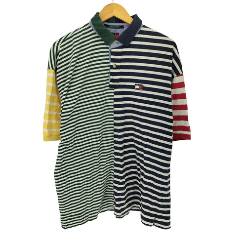 トミーヒルフィガー TOMMY HILFIGER クレイジーパターン ボーダー ポロシャツ メンズ XL