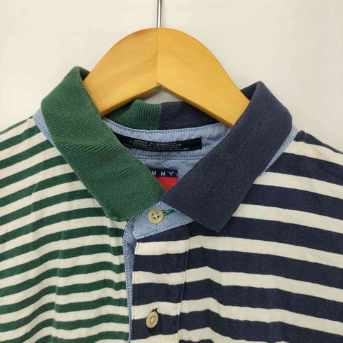 トミーヒルフィガー TOMMY HILFIGER クレイジーパターン ボーダー ポロシャツ メンズ XL