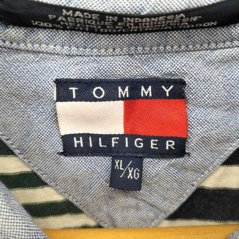 トミーヒルフィガー TOMMY HILFIGER クレイジーパターン ボーダー ポロシャツ メンズ XL