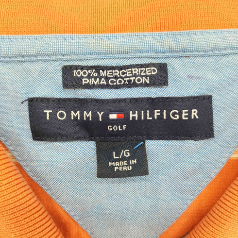 トミーヒルフィガーゴルフ TOMMY HILFIGER GOLF PIMA COTTON 刺繍ロゴ ポロシャツ メンズ L