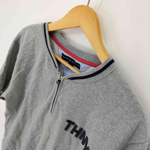 トミーヒルフィガー TOMMY HILFIGER ワッペンロゴ ハーフジップトレーナー メンズ XL