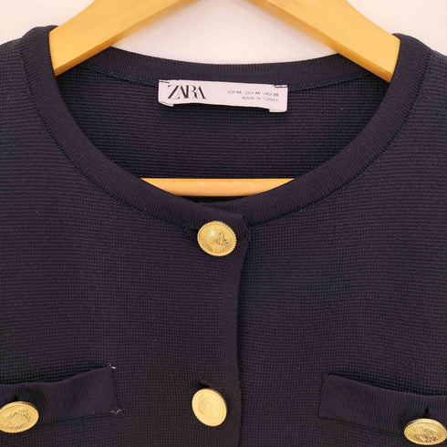 ザラ ZARA ゴールドボタン ニット カーディガン レディース import:M