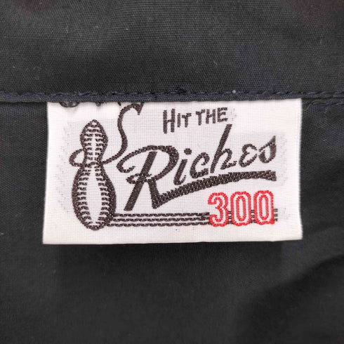 HIT THE Riches 背面 刺繍デザイン ボーリングシャツ メンズ