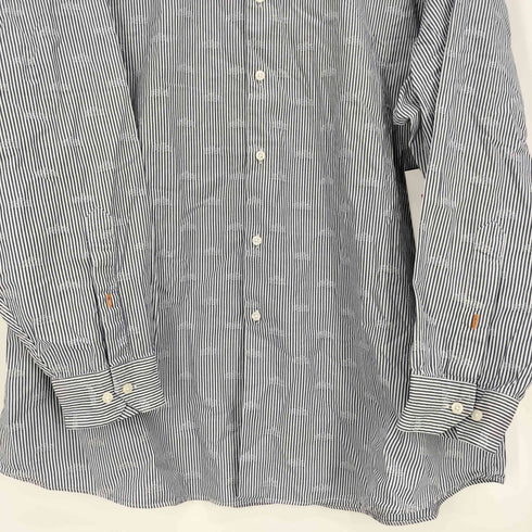 ベンシャーマン Ben Sherman 総柄 ワイドカラー L/S ストライプ シャツ メンズ import:XL