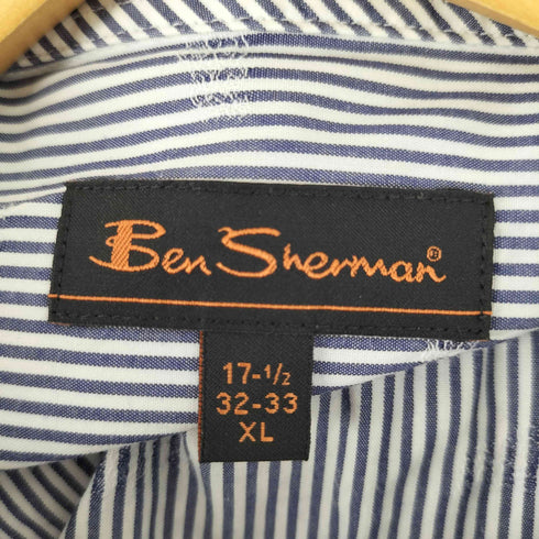 ベンシャーマン Ben Sherman 総柄 ワイドカラー L/S ストライプ シャツ メンズ import:XL