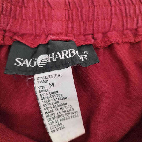 サグハーバー SAG HARBOR メキシコ製 コットン混 リネン パンツ レディース M