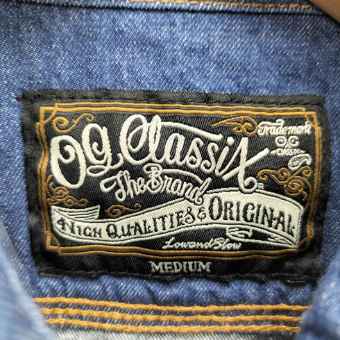 OG CLASSIX フロント刺繍 スナップボタン デニムシャツ メンズ JPN:M