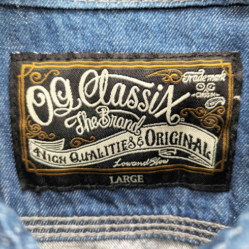 OG CLASSIX フロント刺繍 ペイズリープリント デニムシャツ メンズ JPN:L