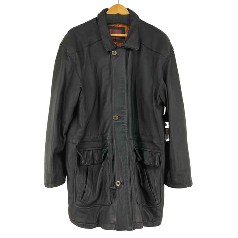 SUB URBAN シープスキン 裏地総柄 レザーハーフコート メンズ LL