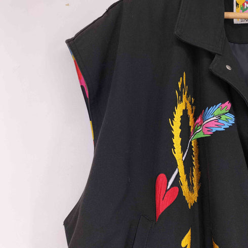 MAN.G 刺繍ロングベスト メンズ FREE