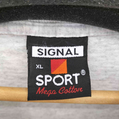 シグナルスポーツ SIGNAL SPORTS 95年製 シングルステッチ USA製 フロントプリントクルーネック半袖アーディストTシャツ メンズ XL