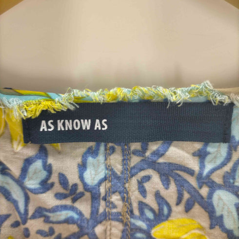 アズノゥアズ AS KNOW AS フラワープリント レーヨンノースリーブブラウス レディース ONE SIZE